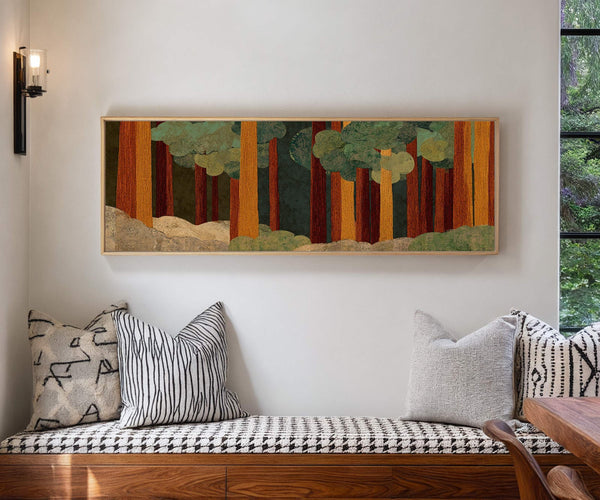 Canvas wall art in interior setting.