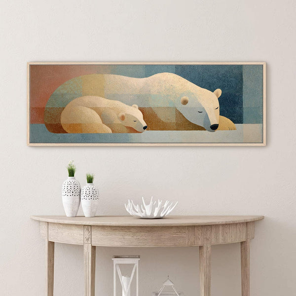 Canvas wall art in interior setting.