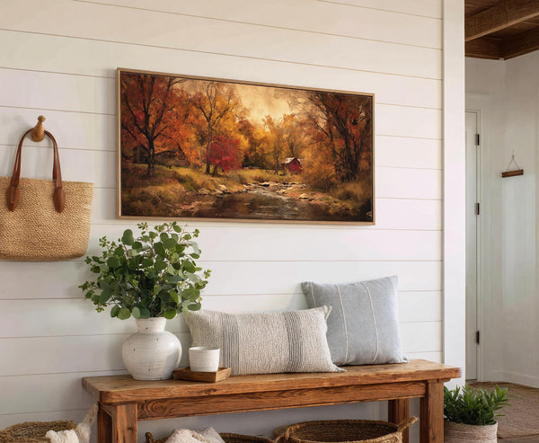 Canvas wall art in interior setting.