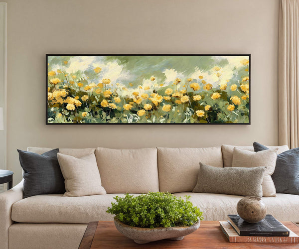 Canvas wall art in interior setting.