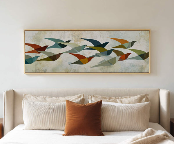 Canvas wall art in interior setting.