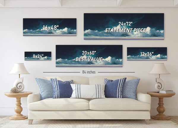 Canvas wall art in interior setting.