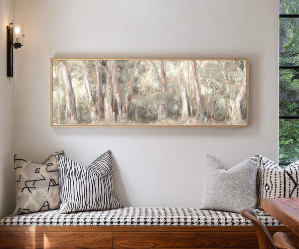 Canvas wall art in interior setting.