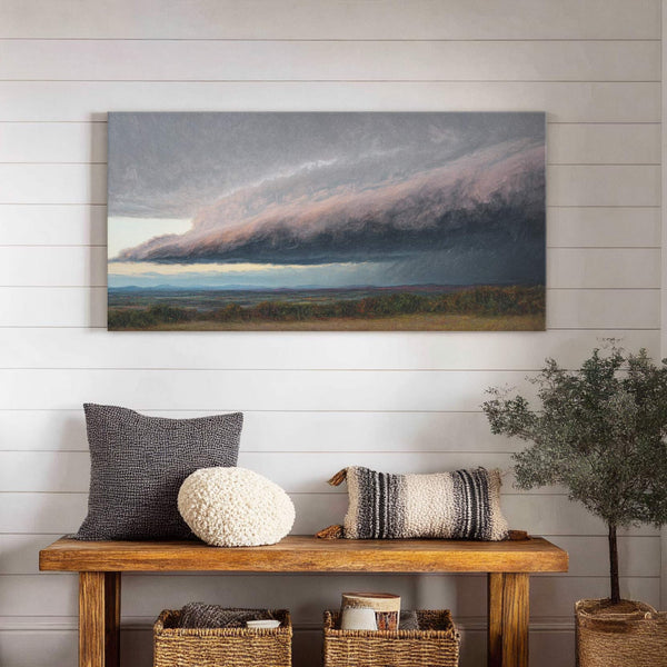 Canvas wall art in interior setting.