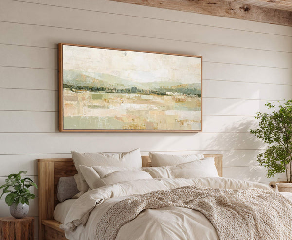 Canvas wall art in interior setting.