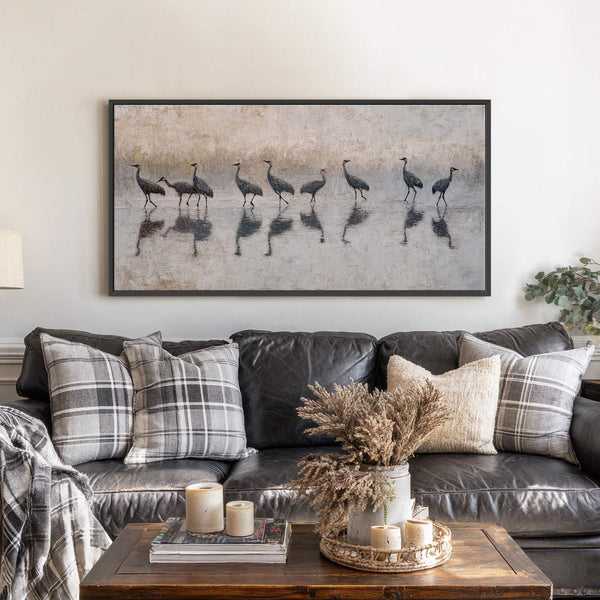 Canvas wall art in interior setting.