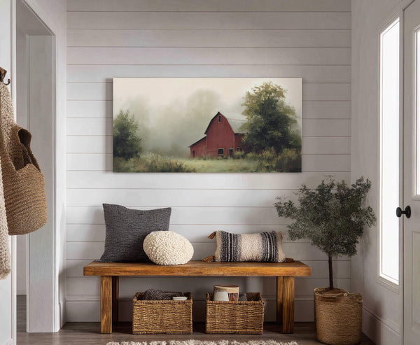 Canvas wall art in interior setting.