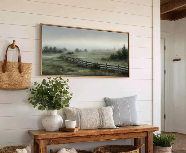 Canvas wall art in interior setting.