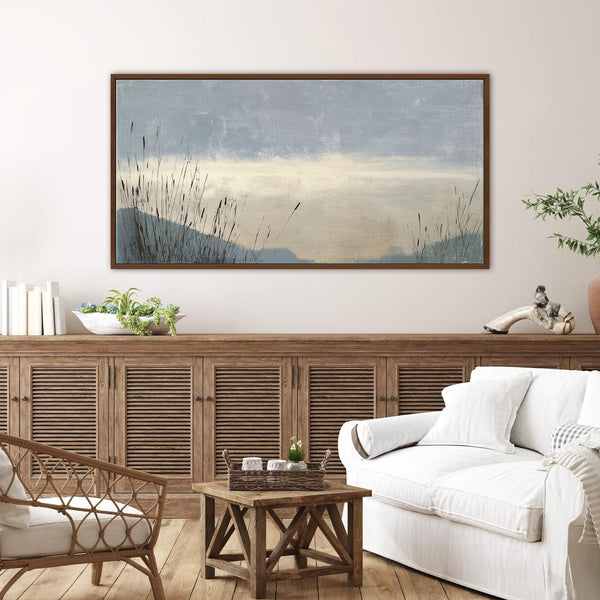 Canvas wall art in interior setting.