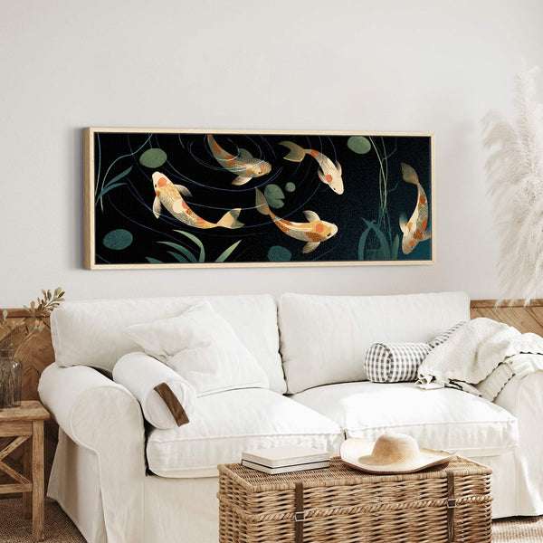 Canvas wall art in interior setting.