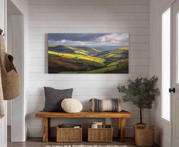 Canvas wall art in interior setting.