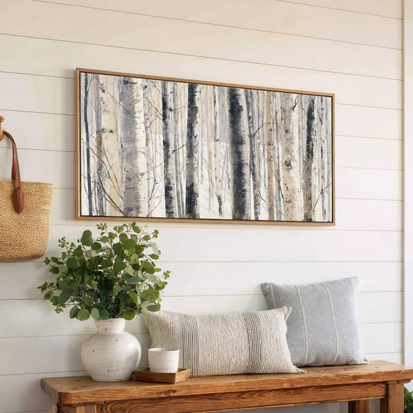 Canvas wall art in interior setting.