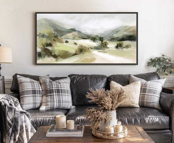 Canvas wall art in interior setting.
