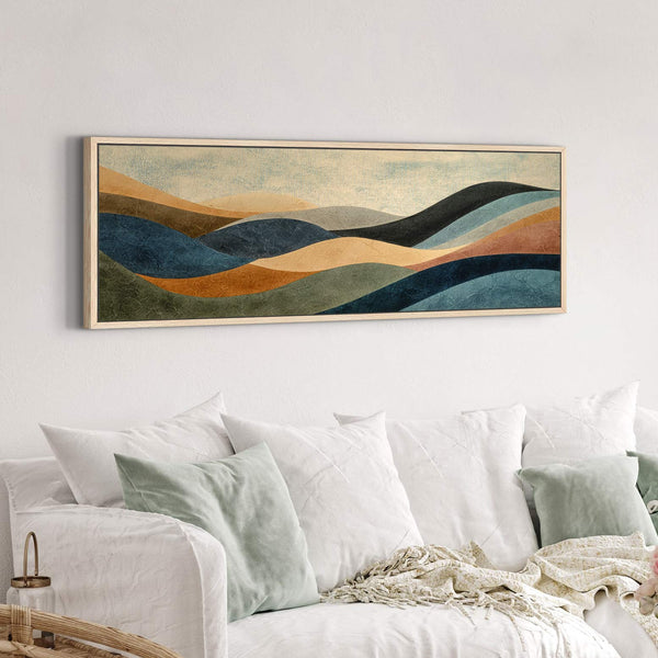 Canvas wall art in interior setting.