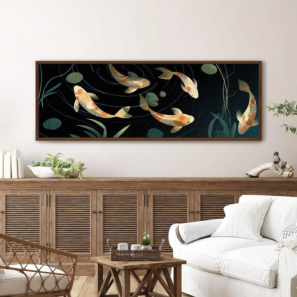 Canvas wall art in interior setting.