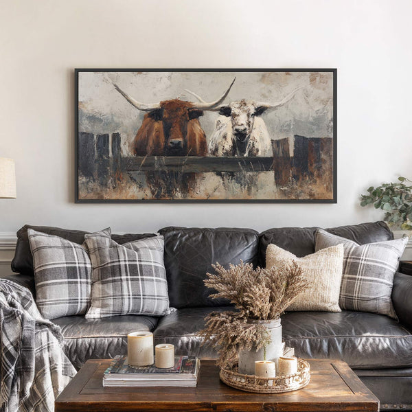 Canvas wall art in interior setting.