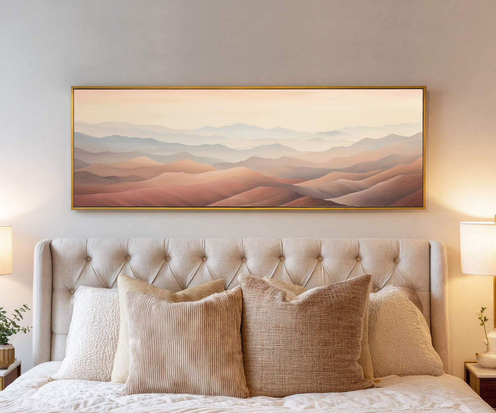 Canvas wall art in interior setting.