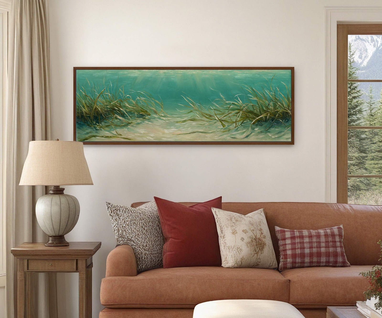 Canvas wall art in interior setting.