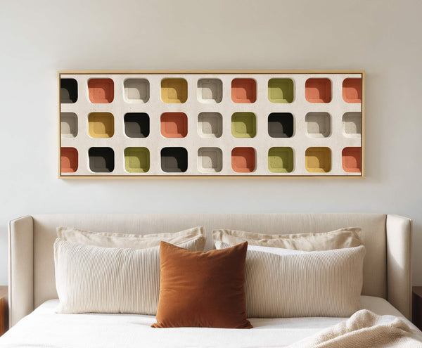 Canvas wall art in interior setting.