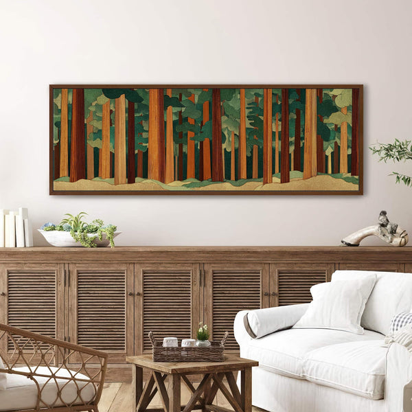 Canvas wall art in interior setting.