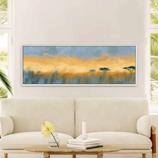 Canvas wall art in interior setting.