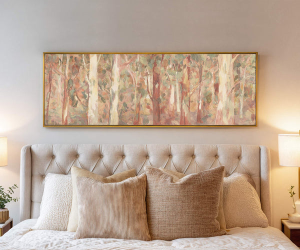Canvas wall art in interior setting.