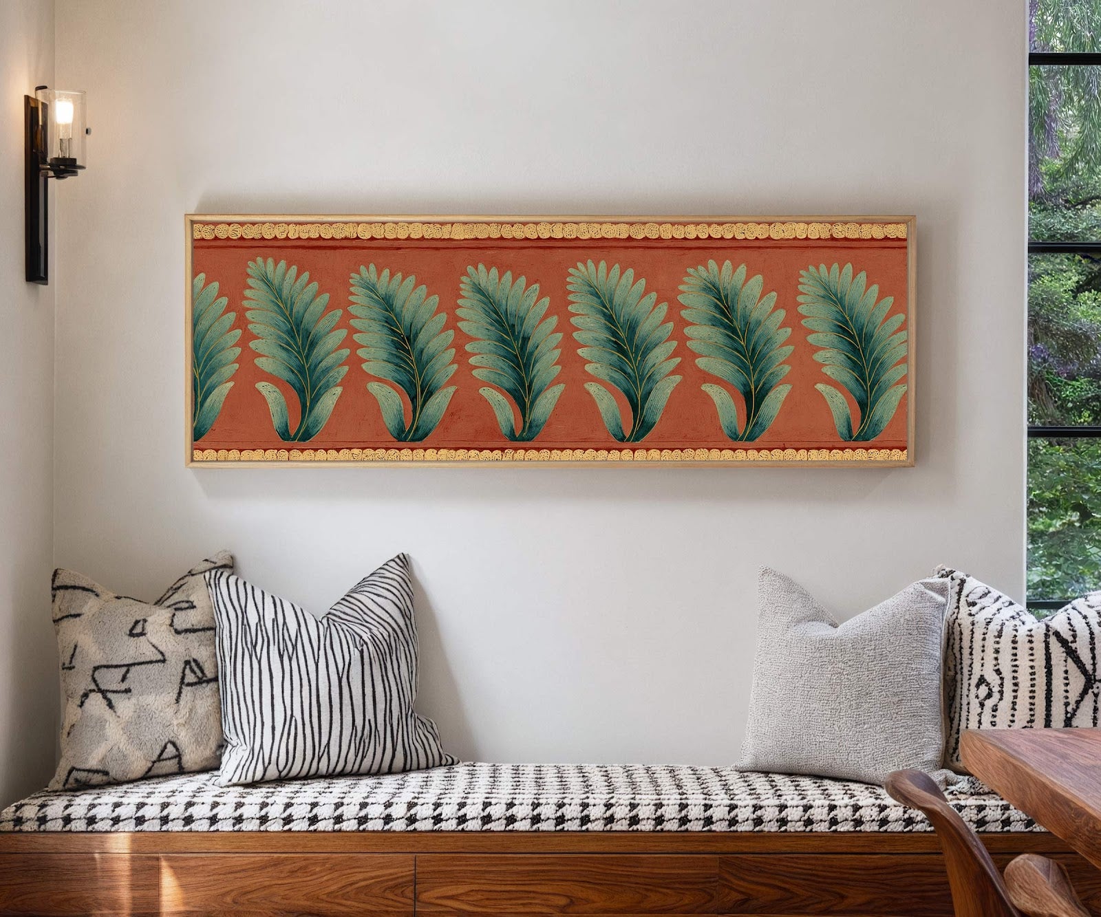 Canvas wall art in interior setting.