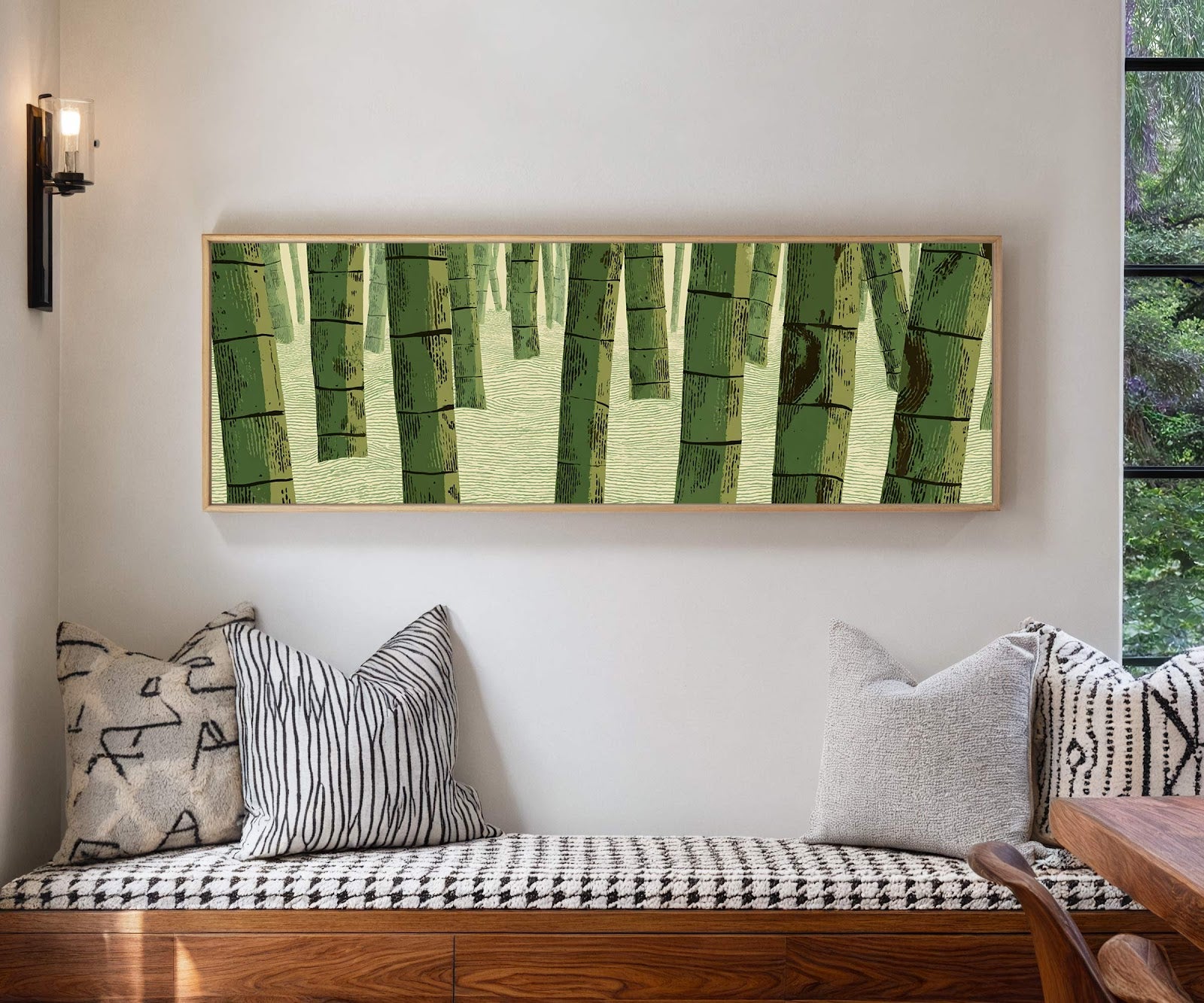 Canvas wall art in interior setting.