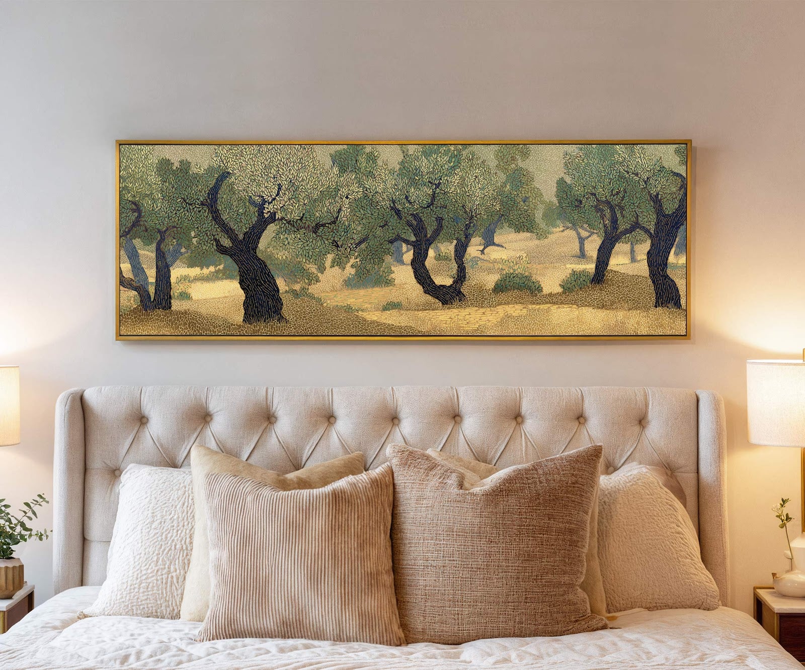 Canvas wall art in interior setting.