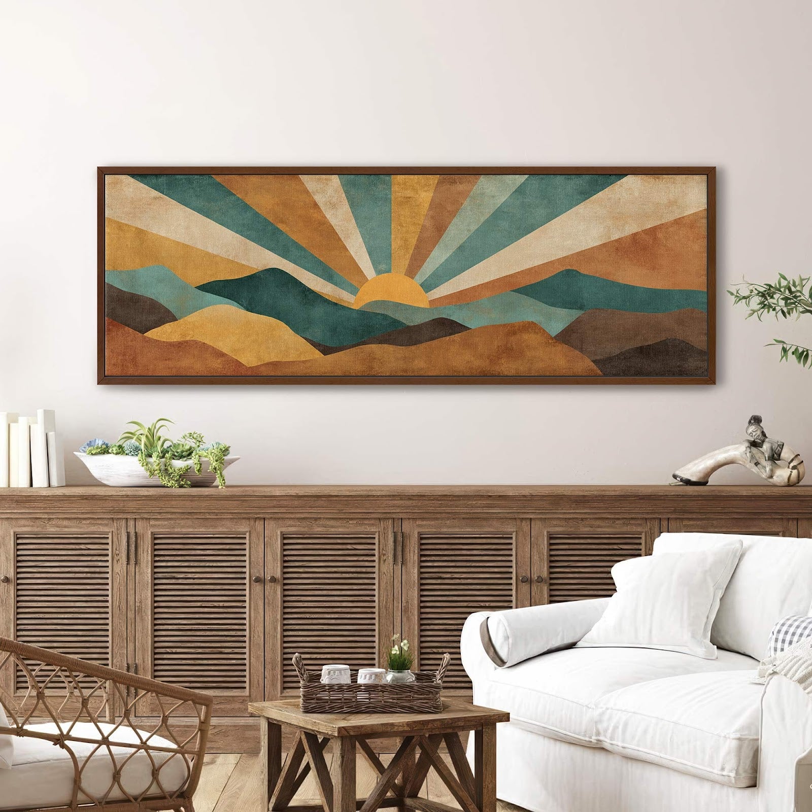 Canvas wall art in interior setting.