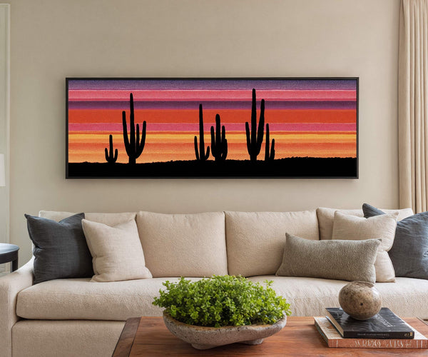 Canvas wall art in interior setting.