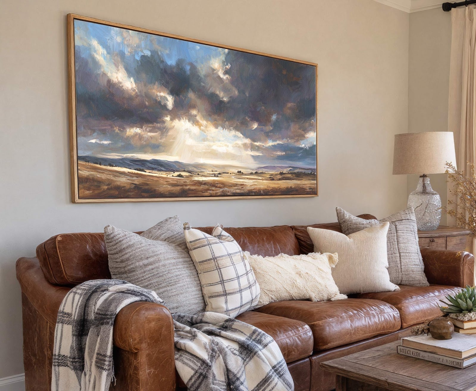 Canvas wall art in interior setting.