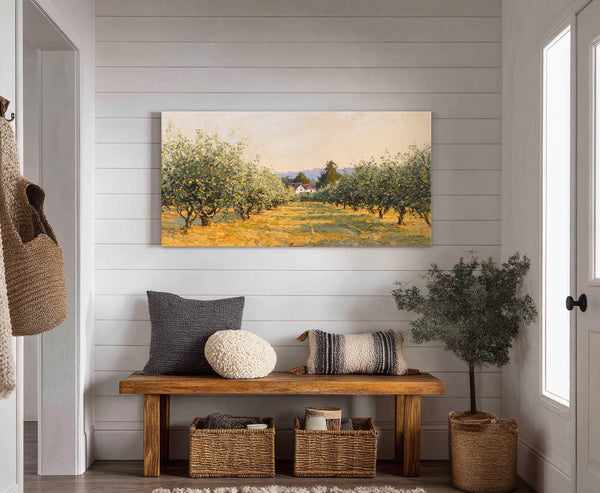 Canvas wall art in interior setting.