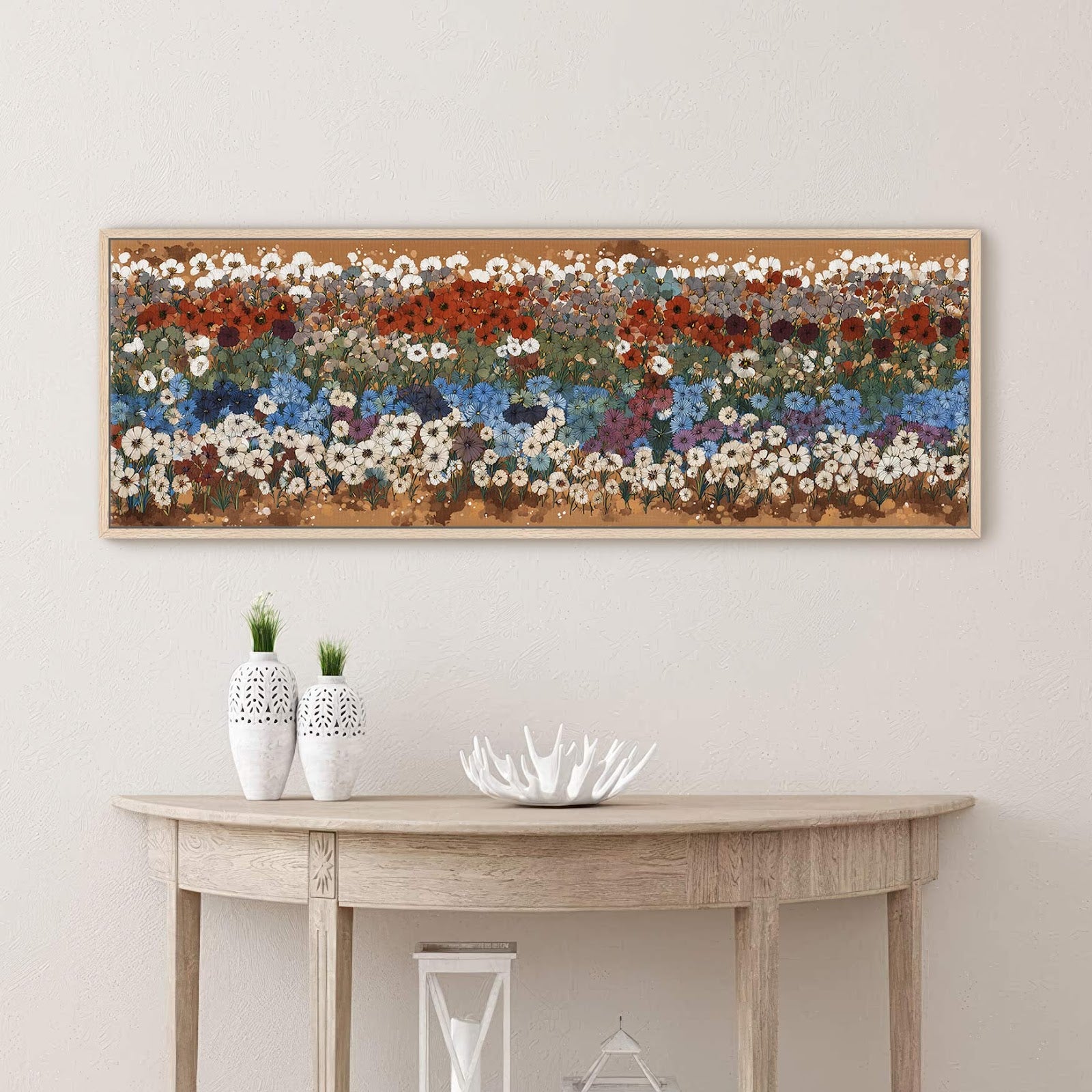Canvas wall art in interior setting.