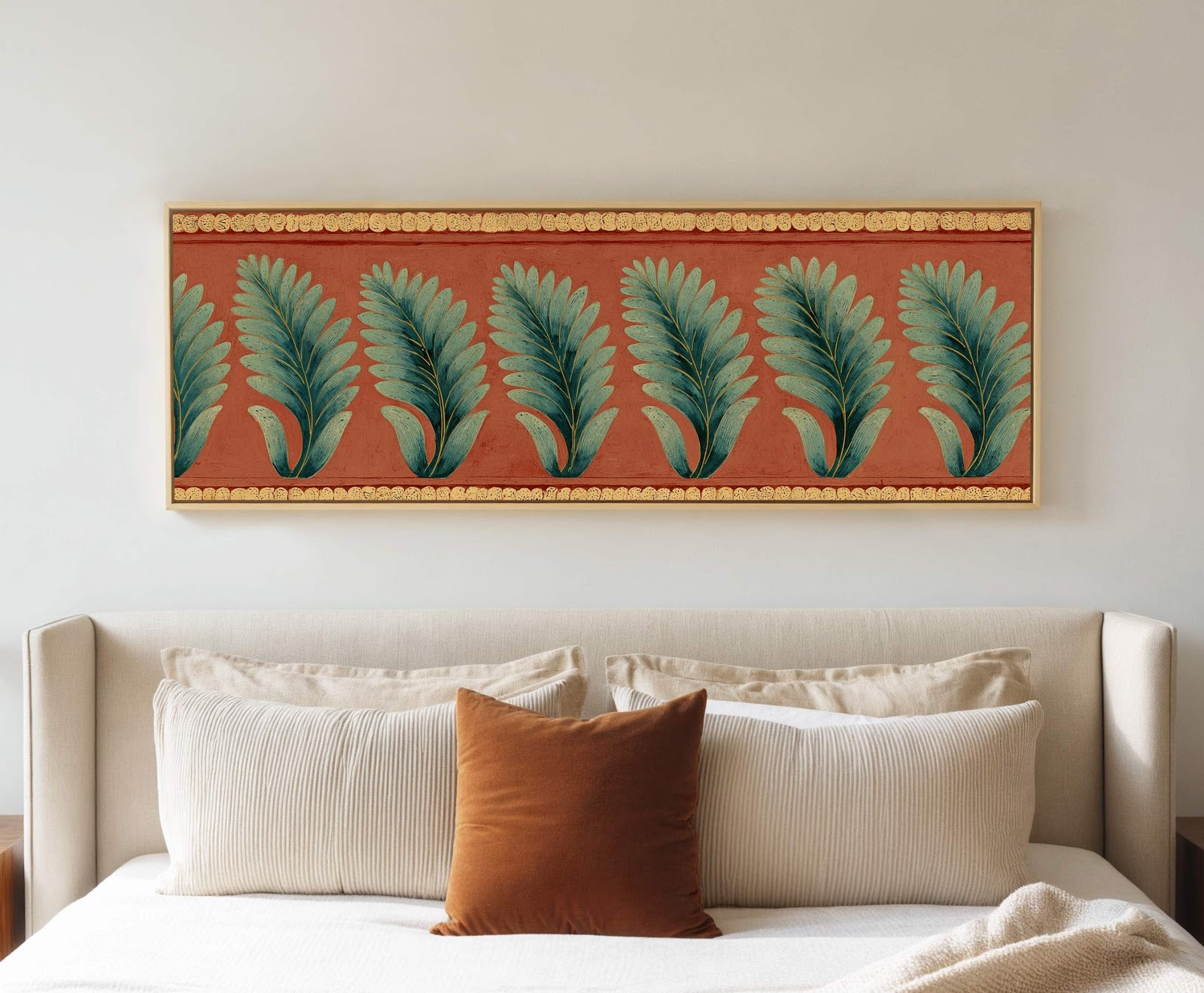 Canvas wall art in interior setting.