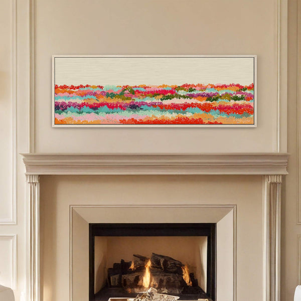 Canvas wall art in interior setting.