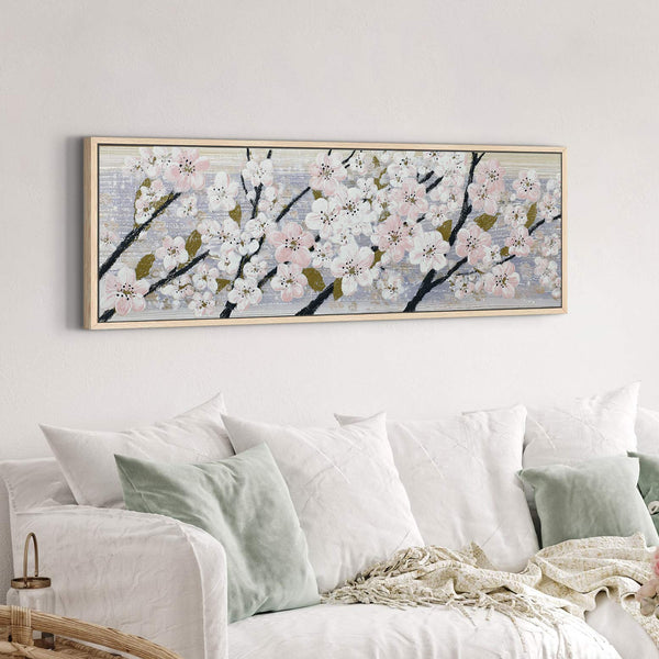 Canvas wall art in interior setting.