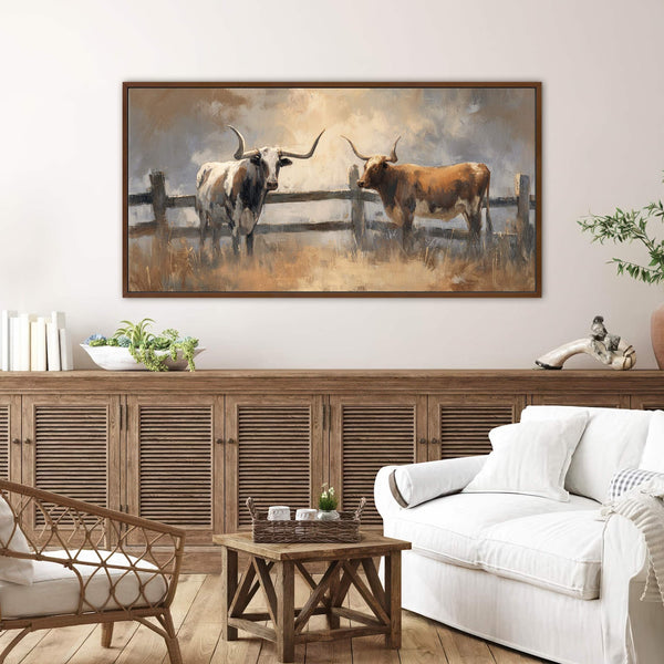 Canvas wall art in interior setting.