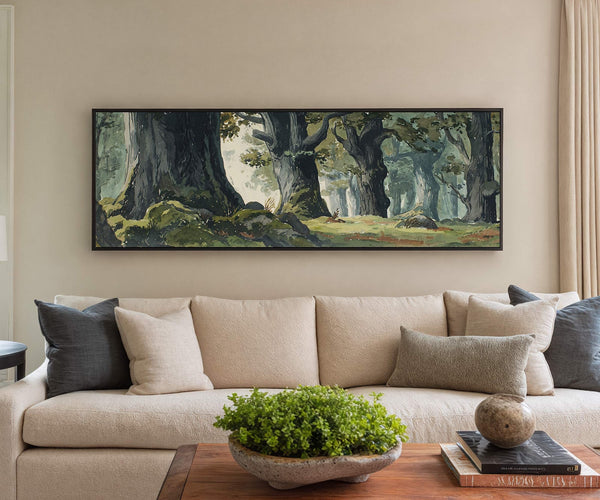 Canvas wall art in interior setting.