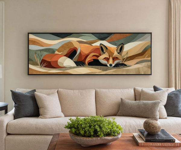 Canvas wall art in interior setting.