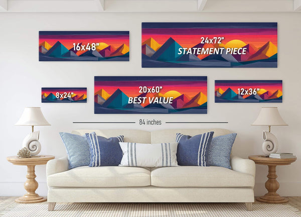 Canvas wall art in interior setting.