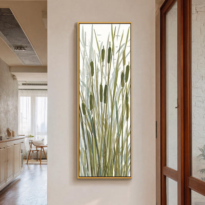 Cattail Marsh Reed Watercolor Canvas Print