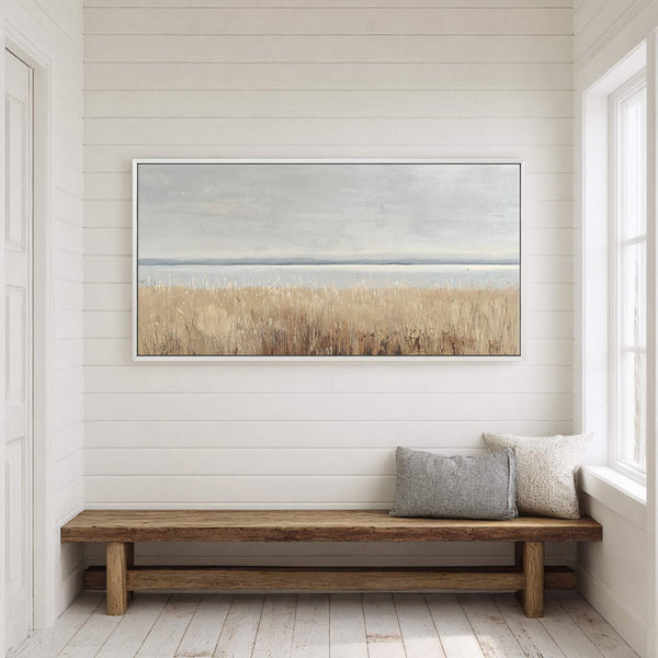 Canvas wall art in interior setting.