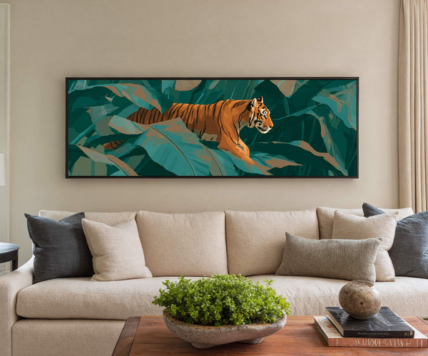 Canvas wall art in interior setting.
