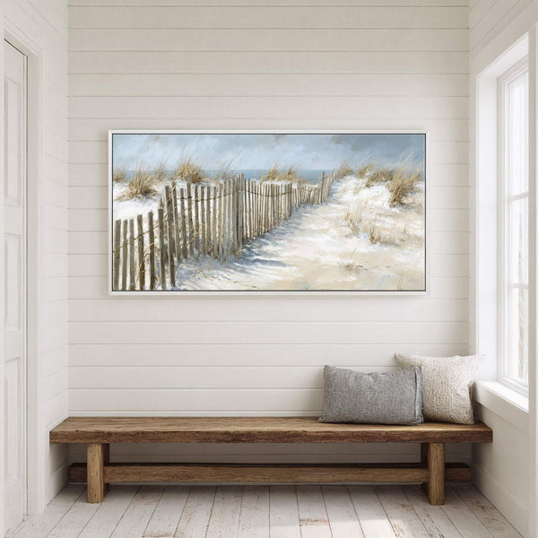 Canvas wall art in interior setting.