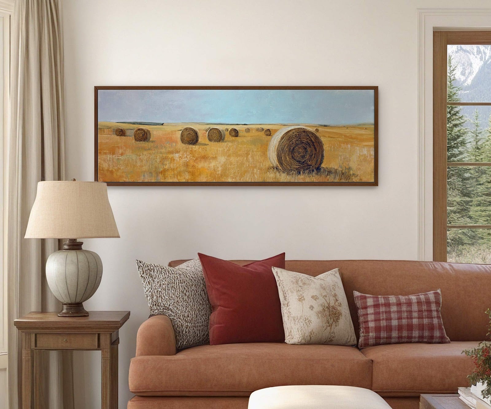 Canvas wall art in interior setting.