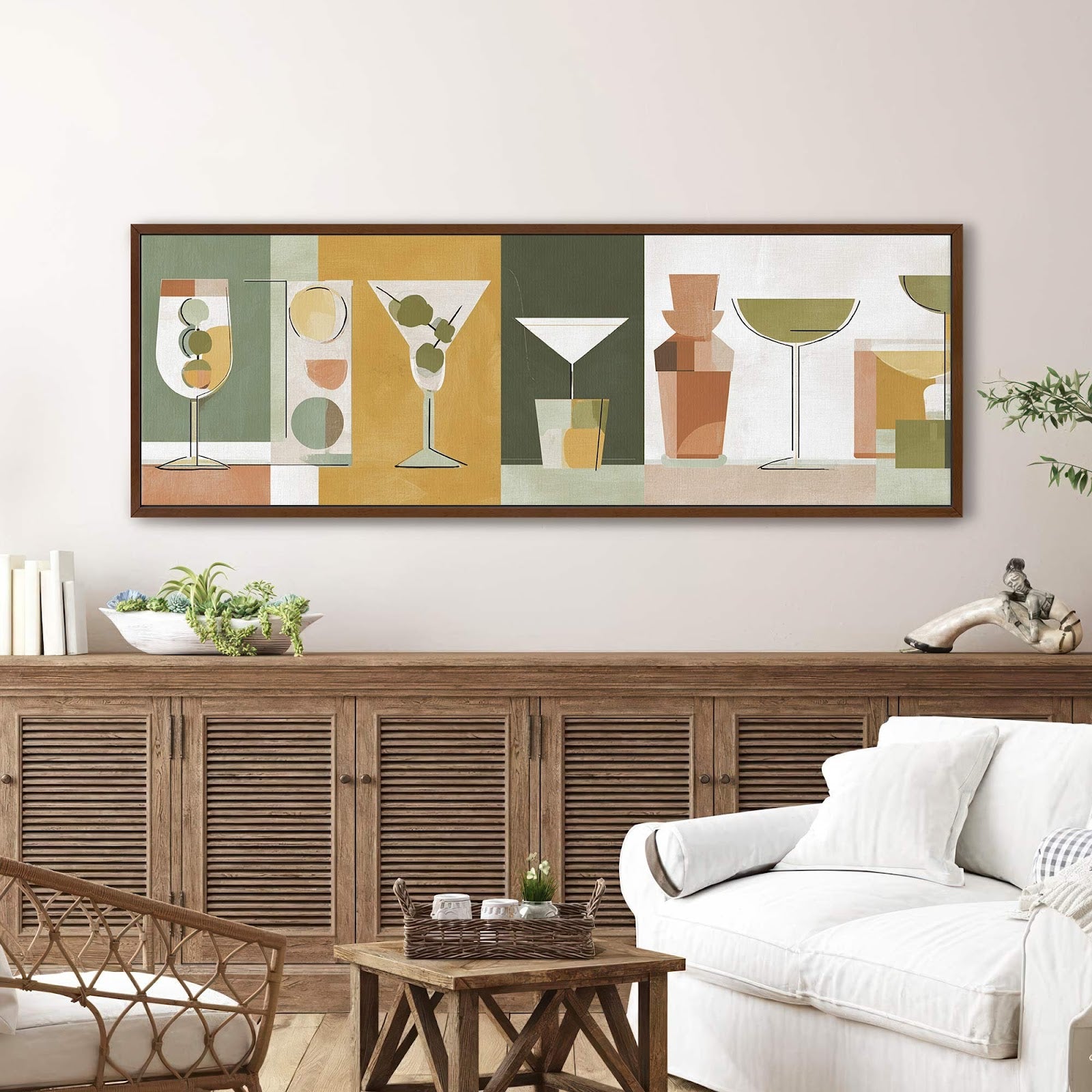 Canvas wall art in interior setting.