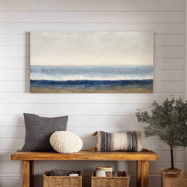 Canvas wall art in interior setting.