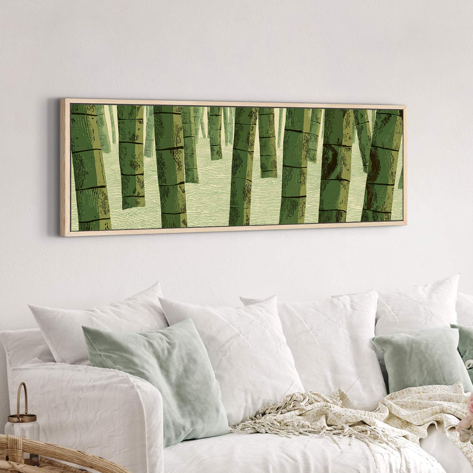 Canvas wall art in interior setting.