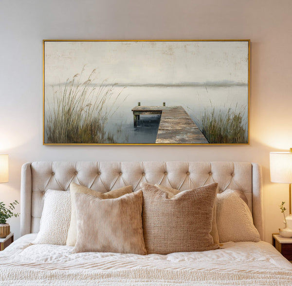 Canvas wall art in interior setting.